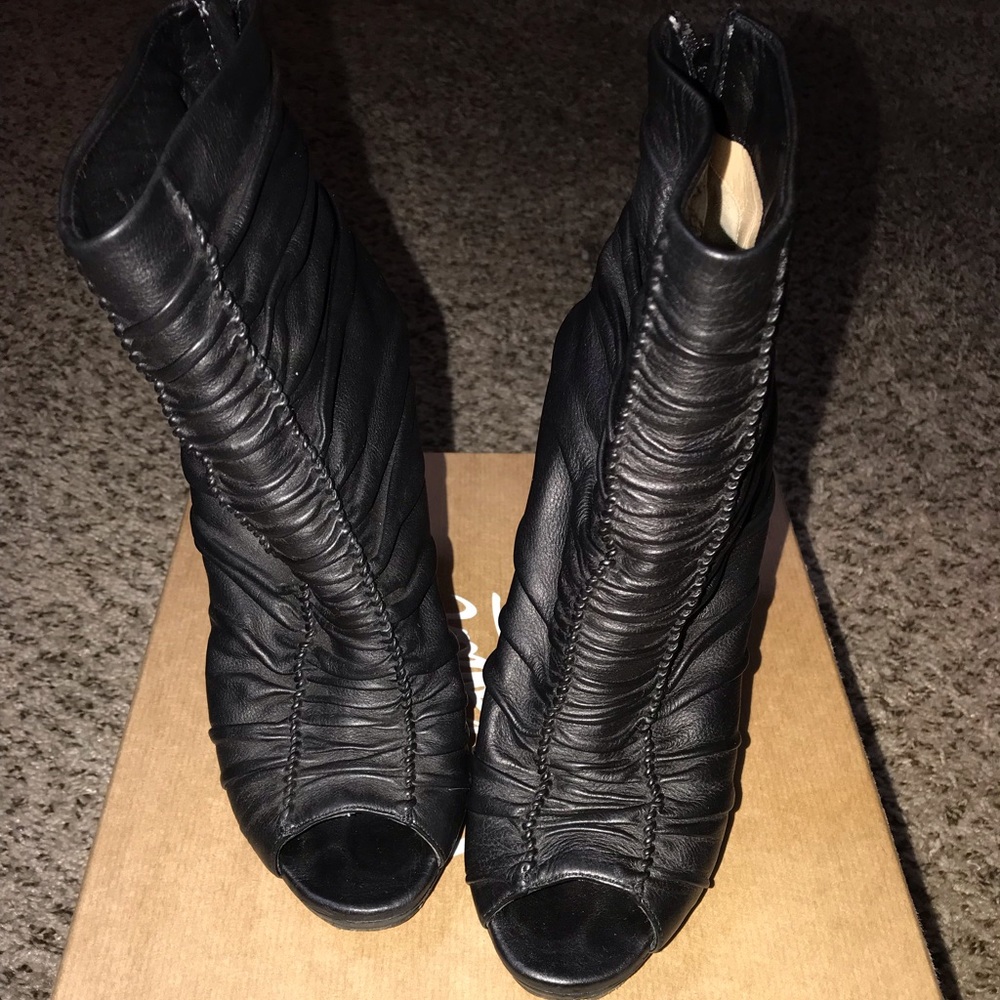 Christian Louboutin peep toe booties
